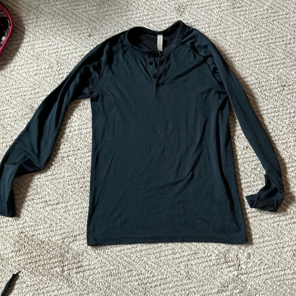 Lululemon Button Henley - small heather blue/teal